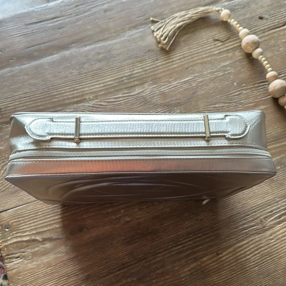 New Lancôme limited edition Gold Large Makeup Bag 10” x 13”